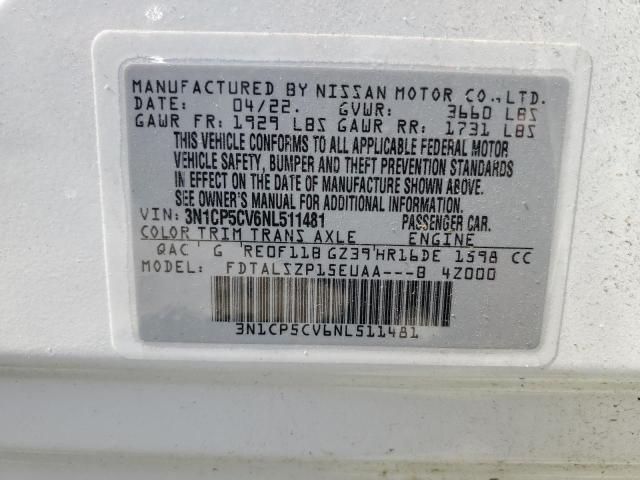 2022 NISSAN KICKS SV - 3N1CP5CV6NL511481