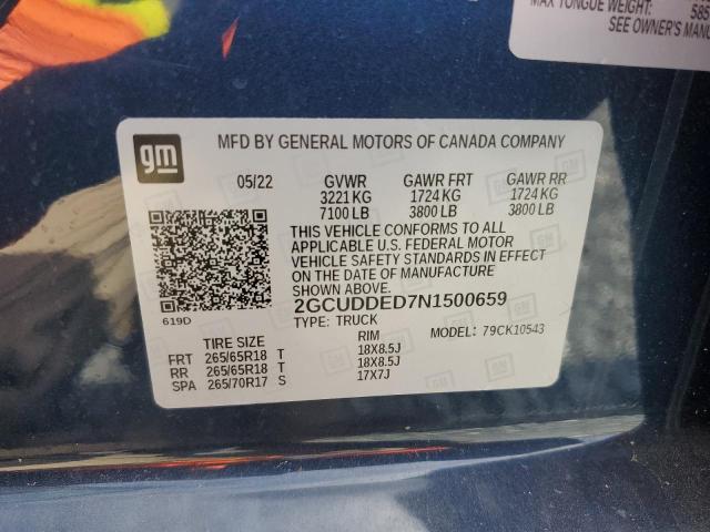 2022 Chevrolet Silverado K1500 Lt VIN: 2GCUDDED7N1500659 Lot: 49048294