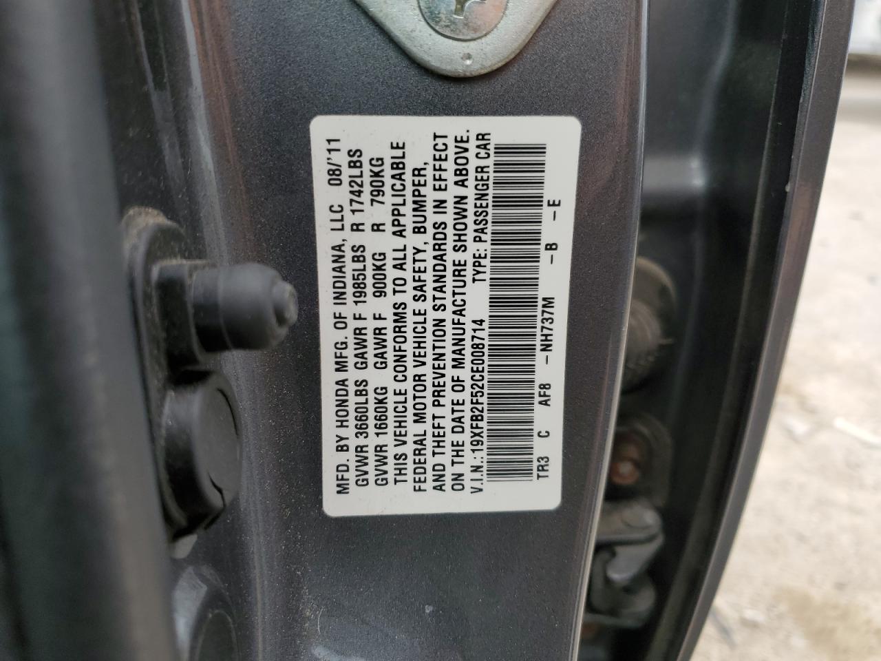 19XFB2F52CE008714 2012 Honda Civic Lx