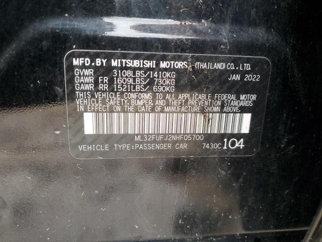 ML32FUFJ2NHF05700 2022 Mitsubishi Mirage G4 Es