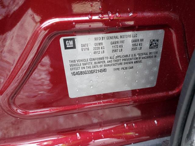 2016 BUICK LACROSSE - 1G4GB5G33GF214540
