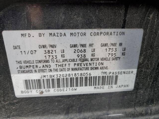 2008 Mazda 3 I VIN: JM1BK32G281858056 Lot: 48524954