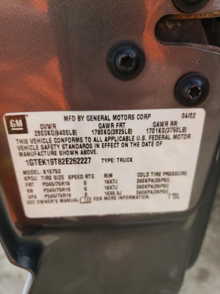 1GTEK19T82E262227 2002 GMC New Sierra K1500