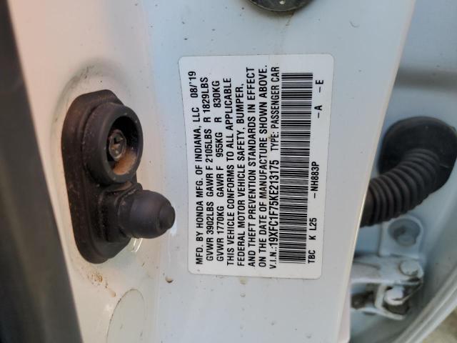 2019 Honda Civic Exl VIN: 19XFC1F75KE213175 Lot: 47006024