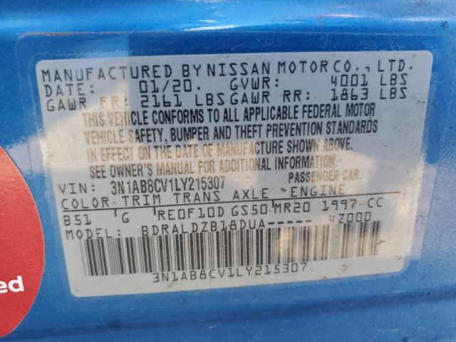 2020 NISSAN SENTRA SV - 3N1AB8CV1LY215307