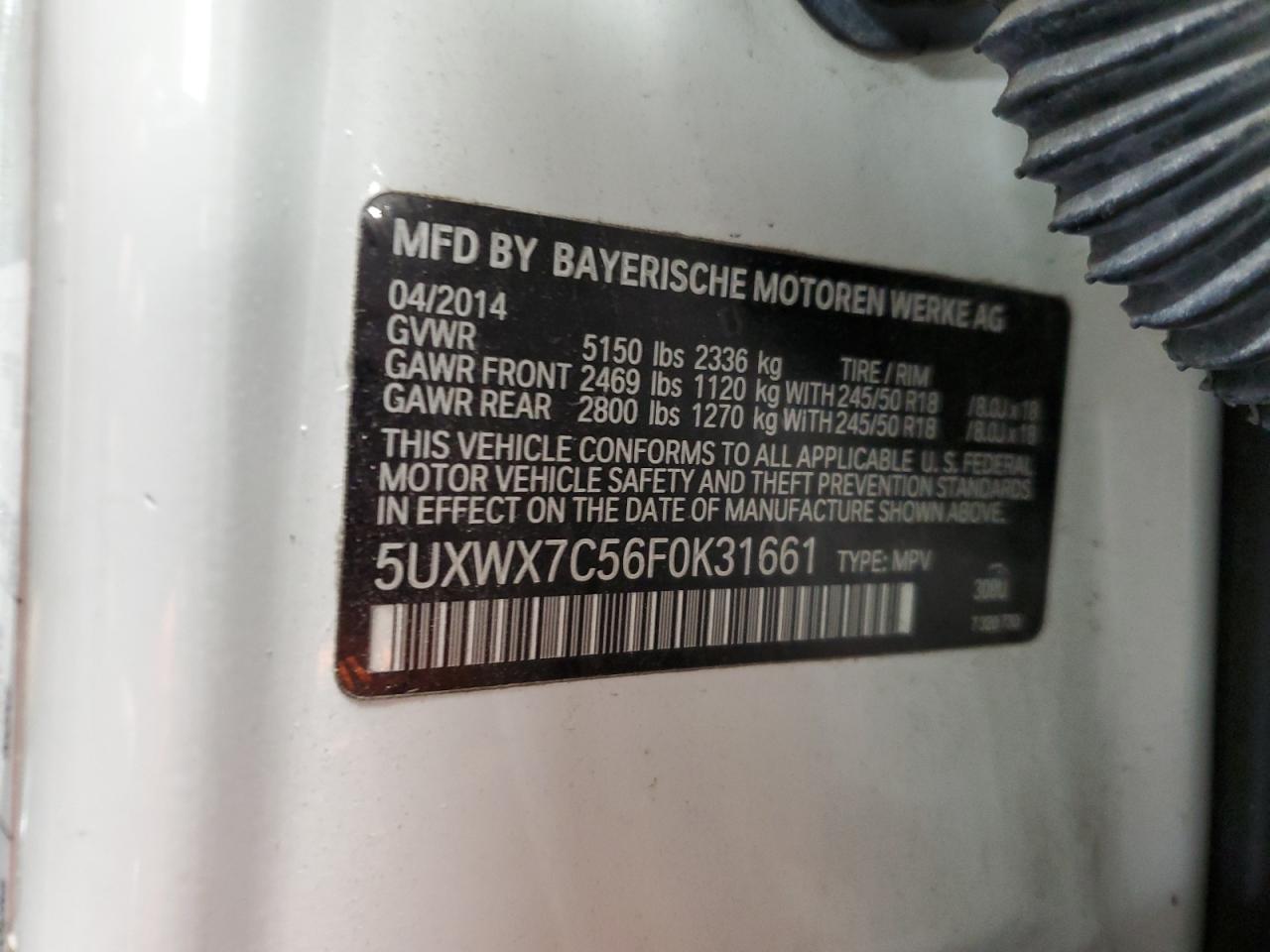 5UXWX7C56F0K31661 2015 BMW X3 xDrive35I