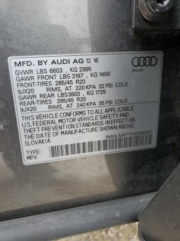 VIN WA1LAAF77HD040451 2017 Audi Q7, Premium Plus no.14