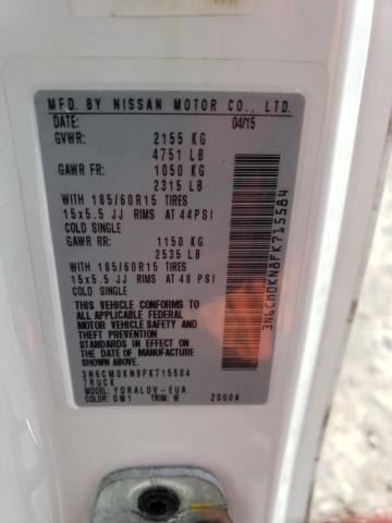 2015 Nissan Nv200 2.5S VIN: 3N6CM0KN8FK715584 Lot: 43989674