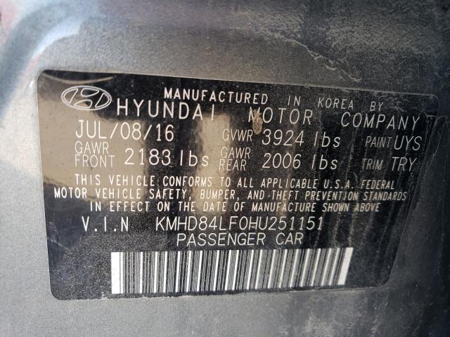 2017 HYUNDAI ELANTRA SE - KMHD84LF0HU251151