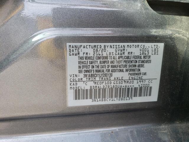 2020 Nissan Sentra Sv VIN: 3N1AB8CV1LY280139 Lot: 46837024