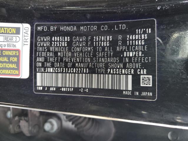 2018 HONDA CLARITY TO - JHMZC5F31JC022763