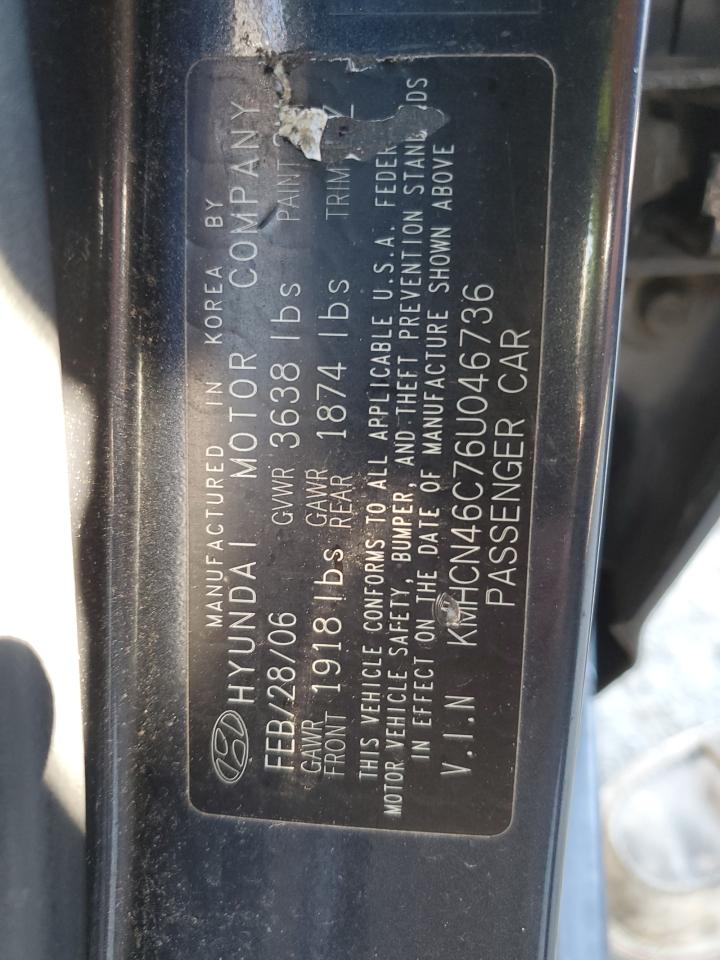KMHCN46C76U046736 2006 Hyundai Accent Gls