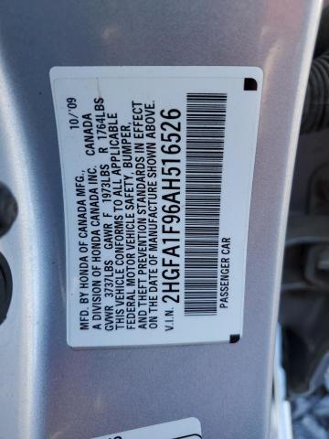 2HGFA1F96AH516526 2010 Honda Civic Exl