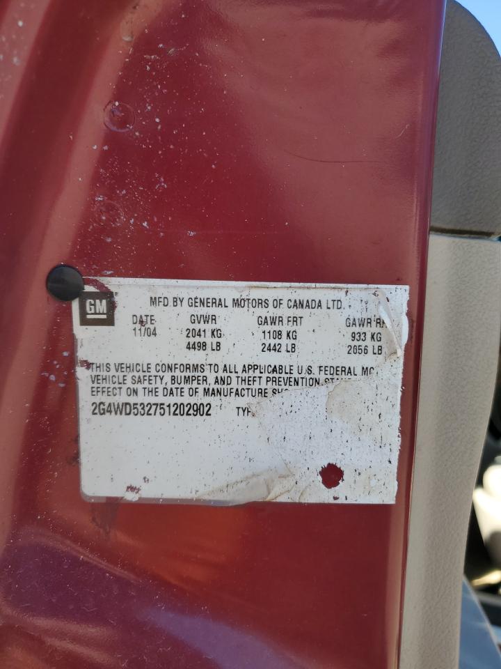 2G4WD532751202902 2005 Buick Lacrosse Cxl