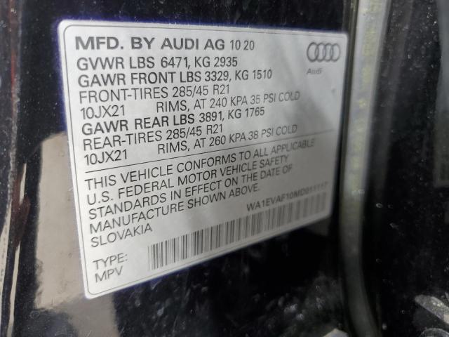 2021 AUDI Q8 PREMIUM - WA1EVAF10MD011117