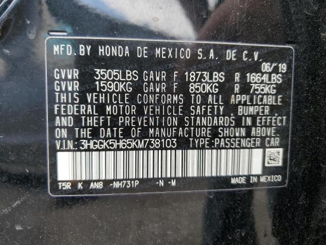 2019 HONDA FIT SPORT - 3HGGK5H65KM738103