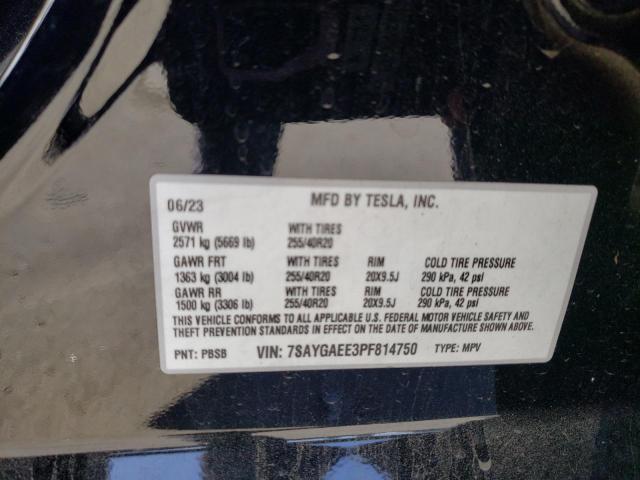 2023 Tesla Model Y VIN: 7SAYGAEE3PF814750 Lot: 47080634