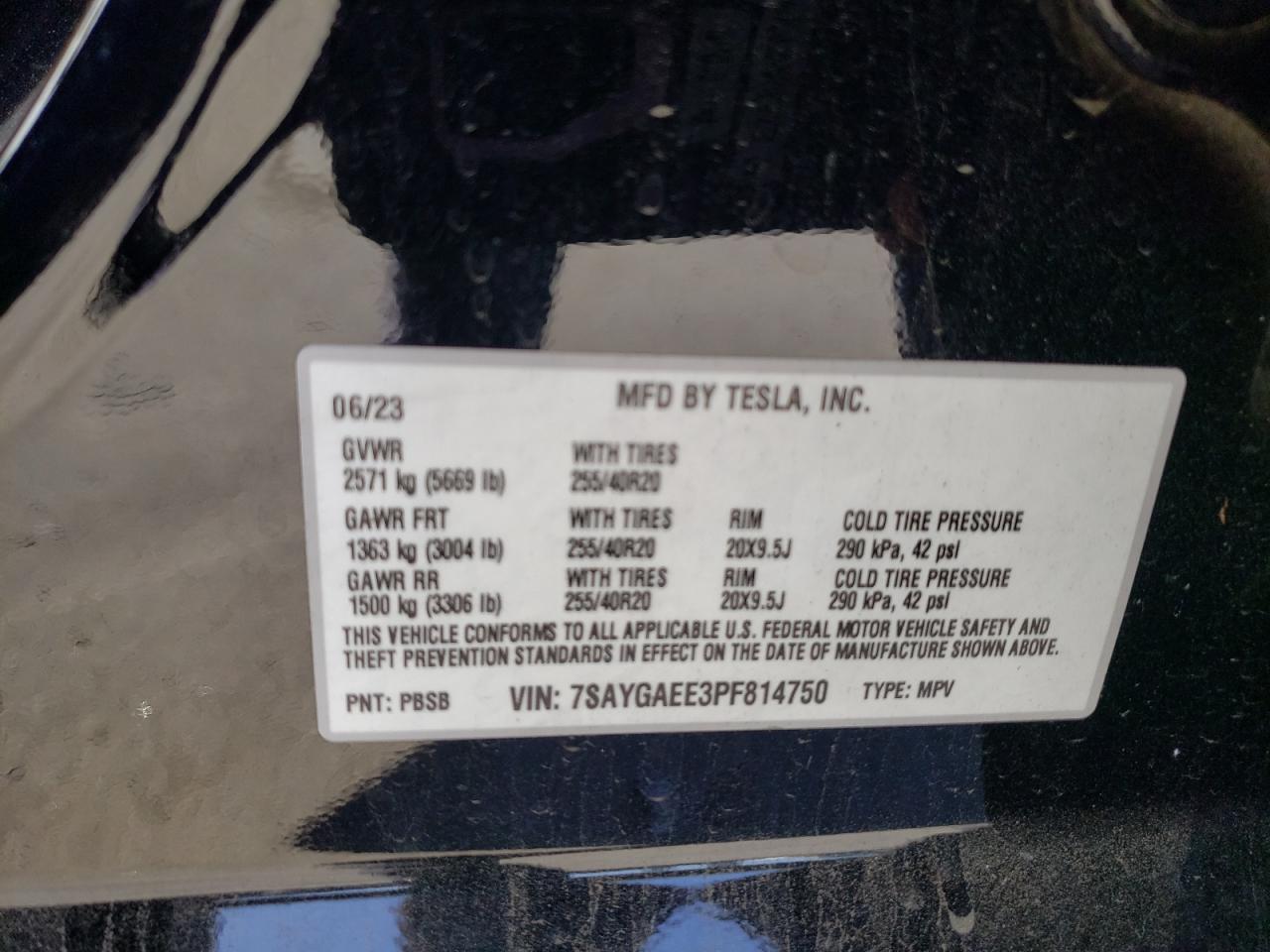 7SAYGAEE3PF814750 2023 Tesla Model Y