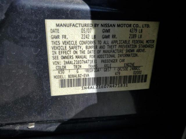 2007 Nissan Altima 2.5 VIN: 1N4AL21E07N471831 Lot: 47061054