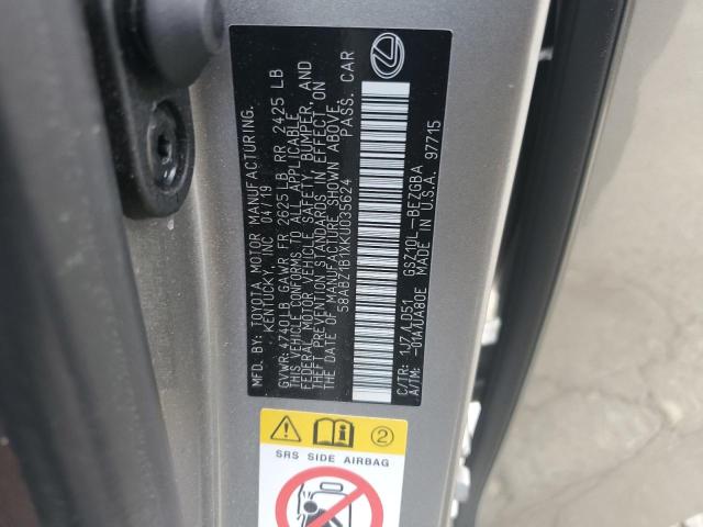 2019 Lexus Es 350 VIN: 58ABZ1B1XKU035624 Lot: 46325774