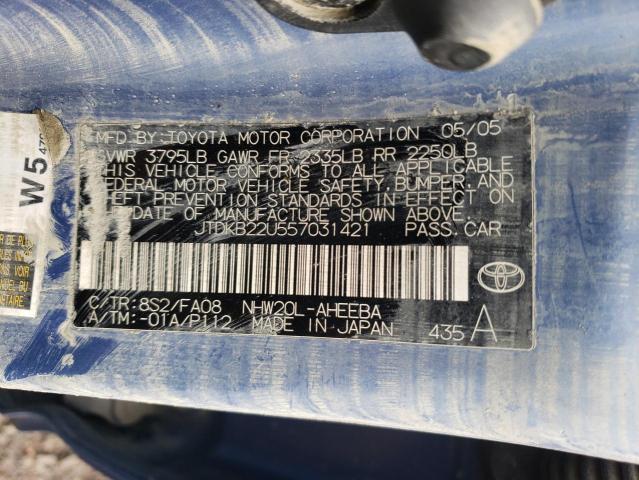JTDKB22U557031421 | 2005 Toyota prius
