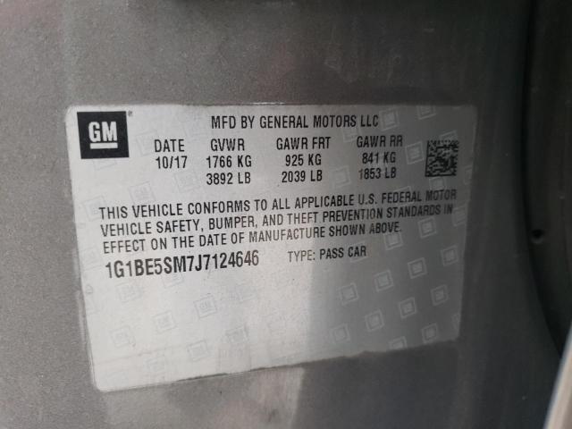 2018 CHEVROLET CRUZE LT - 1G1BE5SM7J7124646