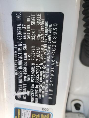 2012 Kia Sorento Ex VIN: 5XYKUCA64CG263950 Lot: 46424394