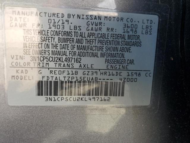 2019 Nissan Kicks S VIN: 3N1CP5CU2KL497162 Lot: 48082894