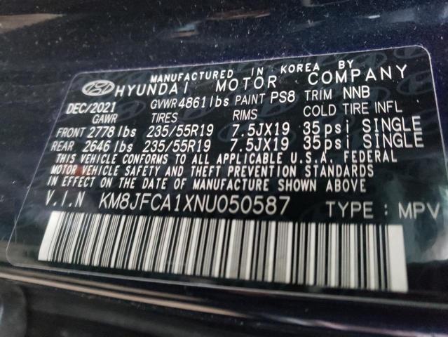 2022 Hyundai Tucson Sel Convenience VIN: KM8JFCA1XNU050587 Lot: 45872724