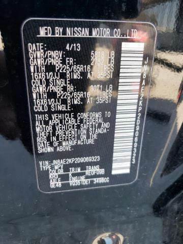 2013 Nissan Quest S VIN: JN8AE2KP2D9069323 Lot: 46422444