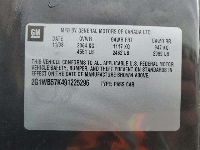 2009 Chevrolet Impala Ls VIN: 2G1WB57K491225296 Lot: 48219704