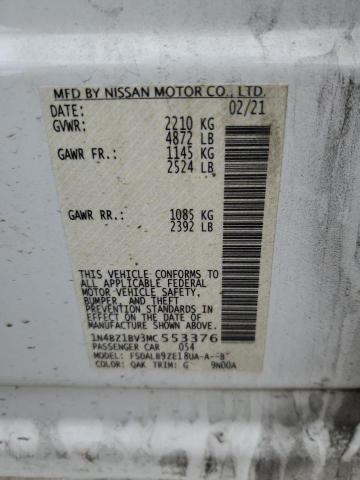 2021 Nissan Leaf S Plus VIN: 1N4BZ1BV3MC553376 Lot: 48973794