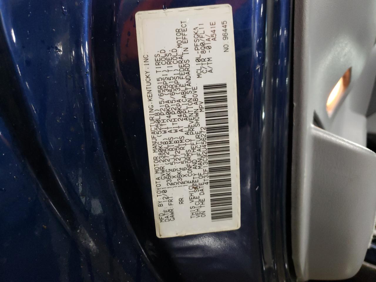 4T3ZF13C92U456272 2002 Toyota Sienna Le