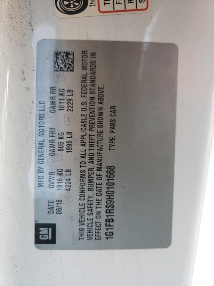 1G1FB1RS9H0101668 2017 Chevrolet Camaro Lt