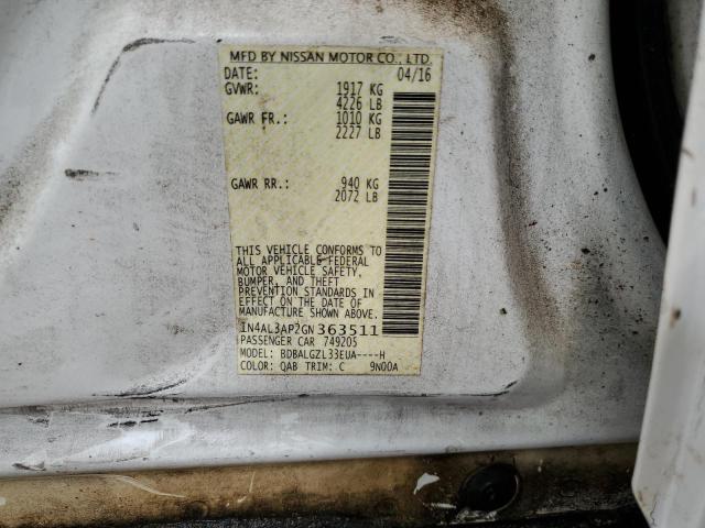 2016 NISSAN ALTIMA 2.5 - 1N4AL3AP2GN363511