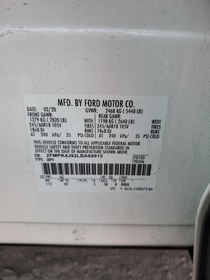 2FMPK4J92LBA69915 2020 Ford Edge Sel