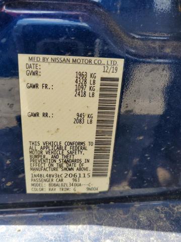 2020 NISSAN ALTIMA S 1N4BL4BV3LC206115