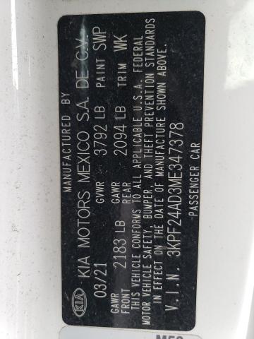 2021 KIA FORTE FE - 3KPF24AD3ME347378