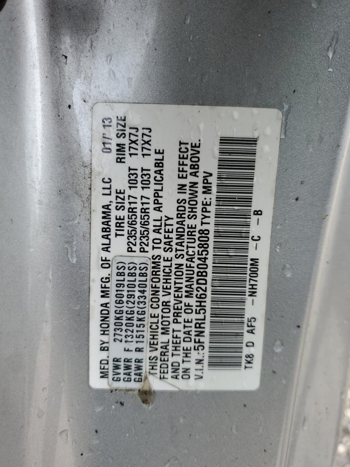 5FNRL5H62DB045808 2013 Honda Odyssey Exl