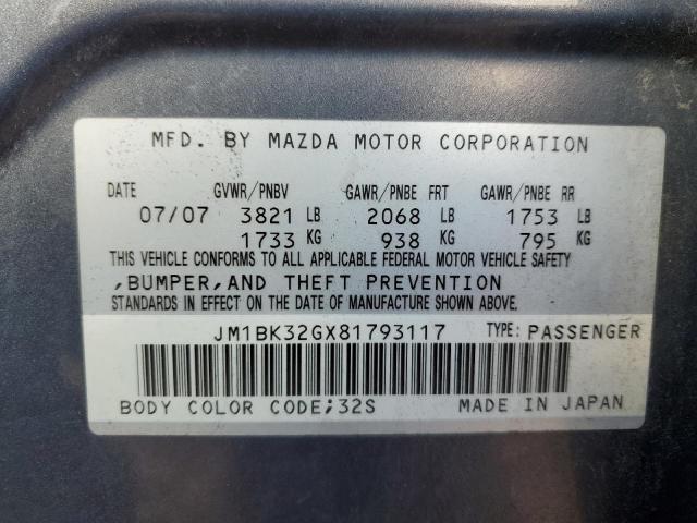 2008 Mazda 3 I VIN: JM1BK32GX81793117 Lot: 45630764