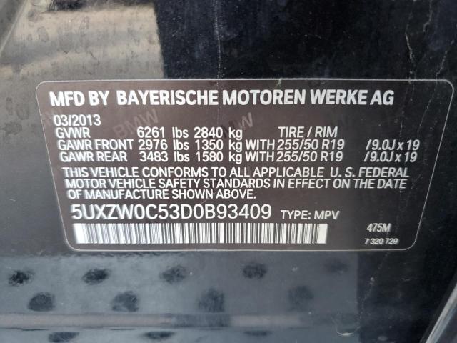 VIN 5UXZW0C53D0B93409 2013 BMW X5, Xdrive35D no.13