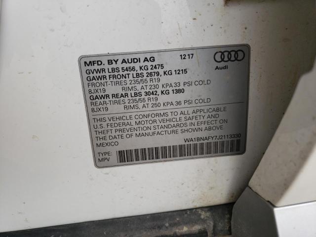Lot #2457715196 2018 AUDI Q5 PREMIUM salvage car