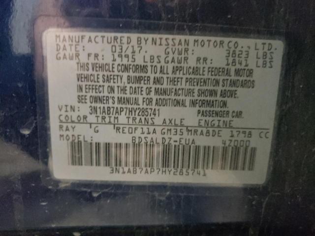 2017 NISSAN SENTRA S - 3N1AB7AP7HY285741