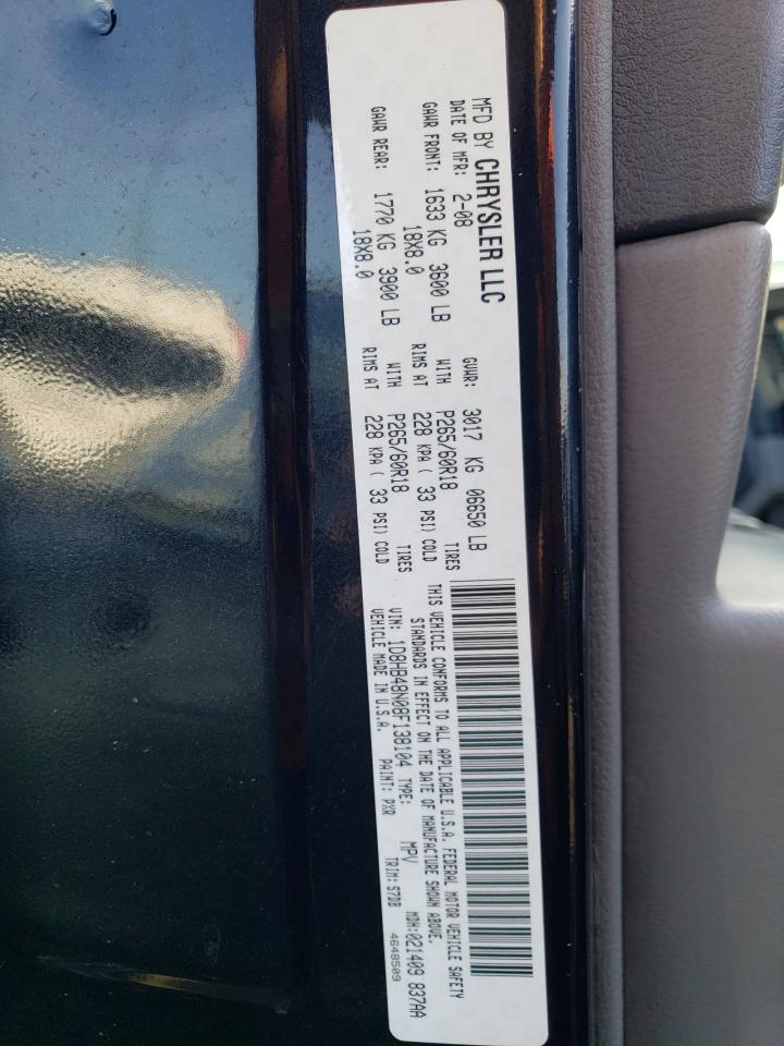 1D8HB48N08F138104 2008 Dodge Durango Slt