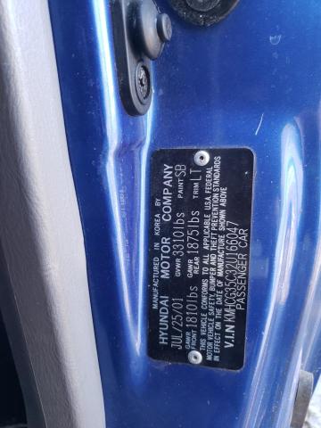 2002 Hyundai Accent Gs VIN: KMHCG35C32U166047 Lot: 45519394