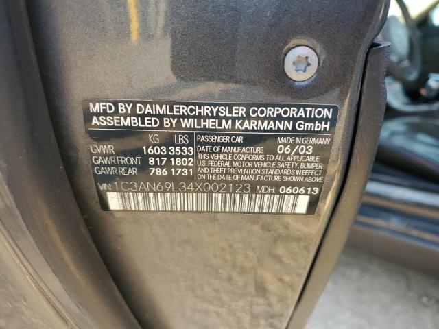 2004 Chrysler Crossfire Limited VIN: 1C3AN69L34X002123 Lot: 46254914