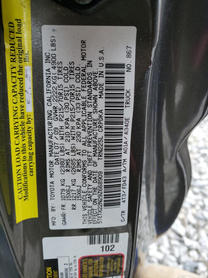 5TETX22N29Z668909 2009 Toyota Tacoma Access Cab