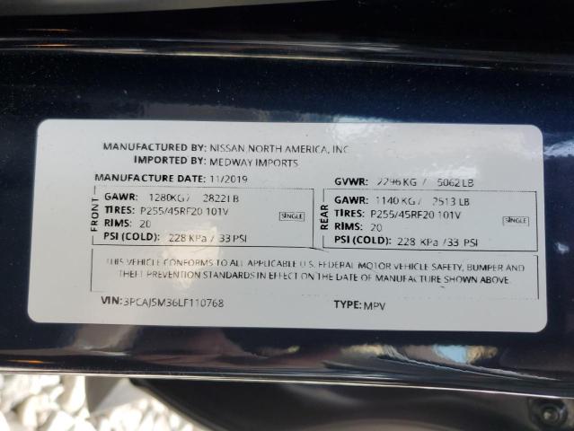 2020 INFINITI QX50 PURE - 3PCAJ5M36LF110768