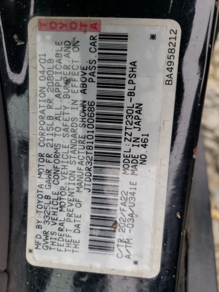 JTDDR32T810100686 2001 Toyota Celica Gt