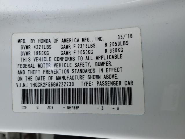 2016 HONDA ACCORD SPO - 1HGCR2F56GA222730